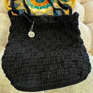 Black, Classic The SAK Hand Crocheted Shoulder Bag in Basketweave…